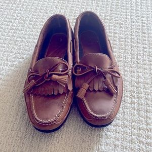 Polo Ralph Lauren leather mocassins slip-on’s worn indoors once- like new.